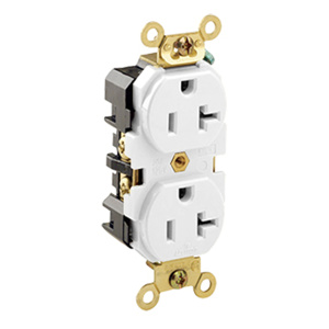 Leviton 5362 Series Duplex Receptacles 20 A 125 V 2P3W 5-20R Extra Heavy-Duty Industrial Specification Grade White<multisep/>White