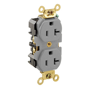 Leviton 5362 Series Duplex Receptacles 20 A 125 V 2P3W 5-20R Extra Heavy-Duty Industrial Specification Grade Gray<multisep/>Gray