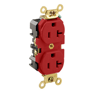 Leviton 5362 Series Duplex Receptacles 20 A 125 V 2P3W 5-20R Extra Heavy-Duty Industrial Specification Grade Red