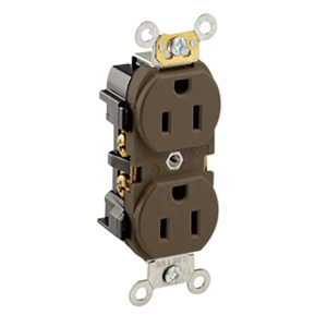 Leviton 5252 Series Duplex Receptacles 15 A 125 V 2P3W 5-15R Heavy-Duty Industrial Specification Grade Brown<multisep/>Brown