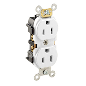 Leviton 5252 Series Duplex Receptacles 15 A 125 V 2P3W 5-15R Heavy-Duty Industrial Specification Grade White<multisep/>White
