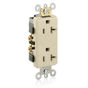 Leviton 16352 Series Duplex Receptacles 20 A 125 V 2P3W 5-20R Commercial Specification Grade Decora® Ivory<multisep/>Ivory
