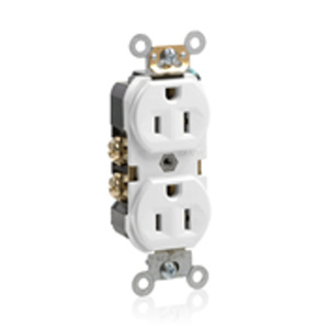 Leviton BR15 Series Duplex Receptacles 15 A 125 V 2P3W 5-15R Commercial Specification Grade White<multisep/>White