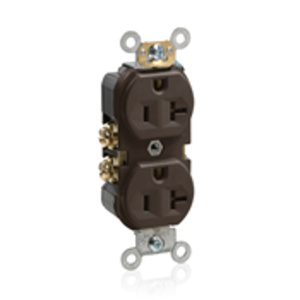 Leviton BR20 Series Duplex Receptacles 20 A 125 V 2P3W 5-20R Commercial Specification Grade Brown<multisep/>Brown