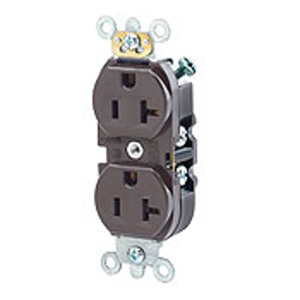 Leviton BR20 Series Duplex Receptacles 20 A 125 V 2P3W 5-20R Commercial Specification Grade Ivory<multisep/>Ivory