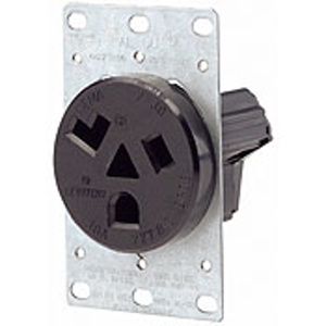 Leviton 9730 Series Single Receptacles 30 A 277 V 2P3W 7-30R Industrial Black<multisep/>Black