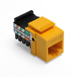 Leviton 41108-R-5 Voice Grade QuickPort® Series Snap-in Jack Inserts Yellow RJ45 Cat5