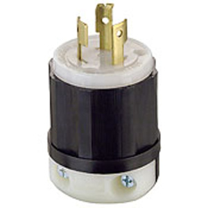 Leviton Black & White® Series Locking Plugs 20 A 125/250 V 3P3W Non-NEMA Non-Insulated Black & White®