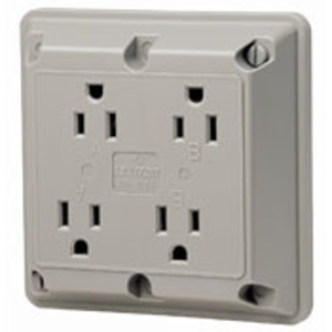 Leviton 1254H Series Quadruplex Receptacles 15 A 125 V 2P3W 5-15R Heavy-Duty Hospital Grade Ivory