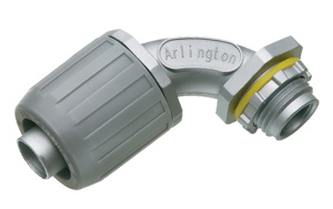 Arlington LT Snap2It Series 90 Degree Liquidtight Push-in Connectors Non-insulated 3/4 in Compression x Threaded Zinc Die Cast