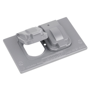 ABB Thomas & Betts Dry-Tite® CCD Series Weatherproof Outlet Box Covers Aluminum Die Cast 1 Gang Silver