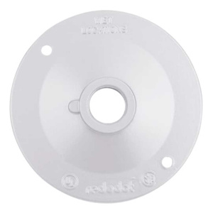 ABB Thomas & Betts Weatherproof Round Outlet Box Covers Lampholder 1/2 in 1 Hub 4-1/8 in White