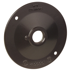 ABB Thomas & Betts Weatherproof Round Outlet Box Covers Lampholder 1/2 in 1 Hub 4-1/8 in Bronze