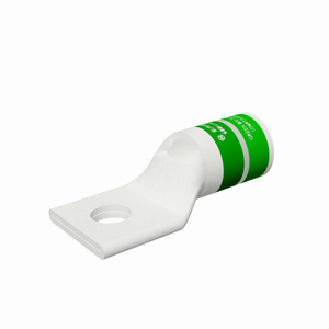 Burndy YA Series Standard Barrel Compression Lugs 1/4 in 1 Hole Green 1 Cu