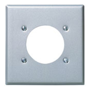 Leviton Standard Round Hole Wallplates 2 Gang 2.465 in Stainless Steel 302 Stainless Steel Device