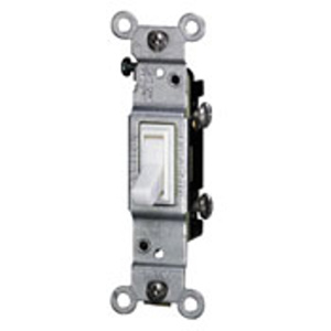 Leviton SPST Toggle Light Switches 15 A 120 V White