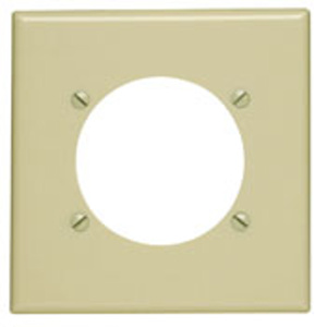 Leviton Standard Round Hole Wallplates 2 Gang 2.465 in Ivory Thermoset Plastic Device