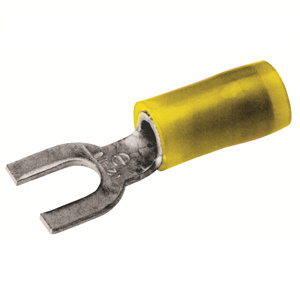 Burndy Insulated Funnel Entry Fork Terminals 12 - 10 AWG Nylon Yellow
