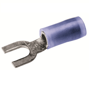 Burndy Insulated Funnel Entry Fork Terminals 16 - 14 AWG Nylon Blue