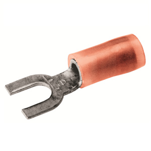 Burndy Insulated Funnel Entry Fork Terminals 22 - 18 AWG Nylon Red