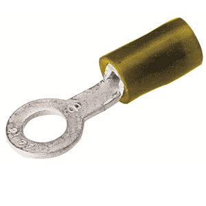 Burndy TN Series Insulated Ring Terminals 12 - 10 AWG 3/8 in Yellow