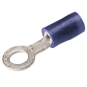 Burndy TN Series Insulated Ring Terminals 16 - 14 AWG 3/8 in Blue