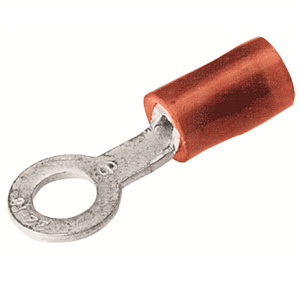 Burndy TN Series Insulated Ring Terminals 22 - 18 AWG #8 - #10 Red