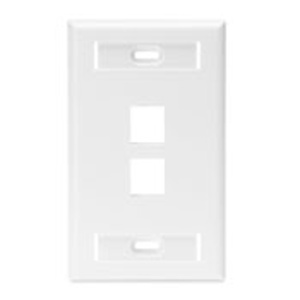 Leviton Standard Multimedia Faceplates 1 Gang 2 Port White High-Impact Plastic Box