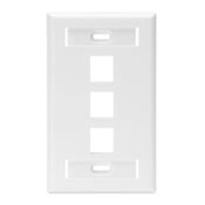 Leviton Standard Multimedia Faceplates 1 Gang 3 Port White High-Impact Plastic Box