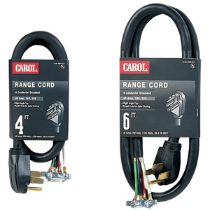 General Cable Range Cords 250 Volt (2) 8 AWG, (2) 6 AWG 4 ft Black