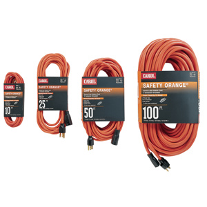 Security & Alarms Outdoor Powr-Center® Extension Cords, 3 Conductor Grounded, Type STW, -40 to 60C 16 AWG 25 ft Orange