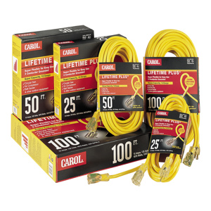 General Cable Lifetime Plus® Super Flex® Lighted Extension Cord 14 AWG 25 ft Yellow