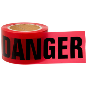 Brady Barricade Tape Black on Red 3 in x 200 ft Danger