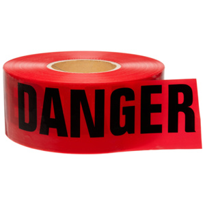 Brady Barricade Tape Black on Red 3 in x 1000 ft Danger