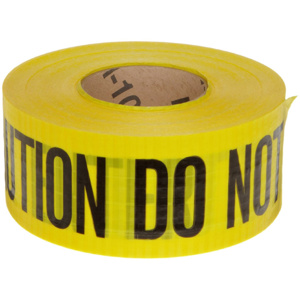 Brady Reinforced Barricade Tape 3 in x 500 ft Caution- Do Not Enter Black on Yellow