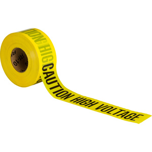 Brady Barricade Tape Black on Yellow 3 in x 1000 ft Caution High Voltage