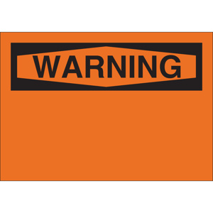 Brady B-836 Blank with Header Safety Signs 10 x 14 in Warning Aluminum Black on Orange