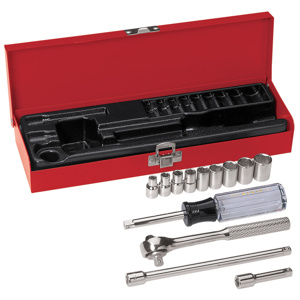 Klein Tools 655 Series SAE Socket Sets Standard 1/4 in 13 Piece 6 Point