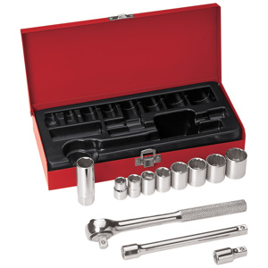 Klein Tools 655 Series SAE Socket Sets Standard 3/8 in 12 Piece 6 Point,12 Point