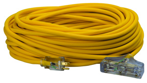 Southwire Lighted SJEOOW Extension Cords 15 A 125 V 12/3 25 ft Yellow Straight 5-15P/5-15R