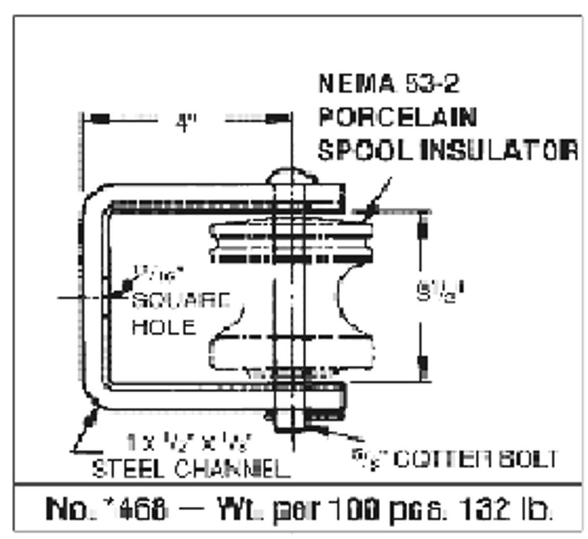 Hubbell Power Hubbell Power Insulator Clevises Galvanized Steel 4 in