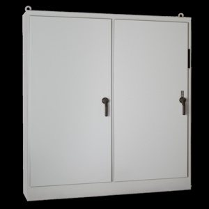 nVent HOFFMAN A28MM Heavy Duty Freestanding Three Door Hinged Latching Locking Universal Cutout N12 Disconnect Enclosures 84 x 118 x 18 in Concealed Hinge, Three Door Steel NEMA 12