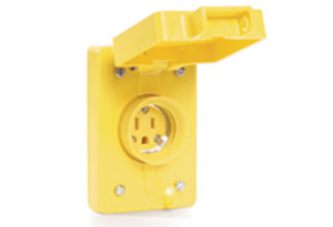 Molex 130146 Series Single Receptacles 15 A 125 V 2P3W 5-15R Industrial Watertite® Watertight Yellow