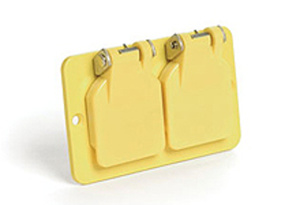 Molex Super-Safeway™ 130138 Series Corrosion-resistant Flip Lids Faceplates 1 Duplex Receptacle Nylon Yellow