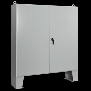 nVent HOFFMAN A12L Floor Stand Two Door Hinged Latching N12 Enclosures with Locking Handle 60 x 60 x 16 in Concealed Hinge, Two Door Floor Stand Enclosure Steel
