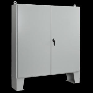 nVent HOFFMAN A12L Floor Stand Two Door Hinged Latching N12 Enclosures with Locking Handle 72 x 72 x 10 in Concealed Hinge, Two Door Steel NEMA 12