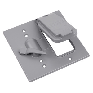 ABB Thomas & Betts Dry-Tite® 2CC Series Weatherproof Outlet Box Covers Aluminum Die Cast 2 Gang Silver