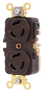 Hubbell Wiring Locking Duplex Receptacles 15 A 250 V 2P3W L6-15R Twist-Lock®