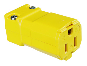 Hubbell Wiring Straight Blade Hinged Straight Connectors 15 A 125 V 2P3W 5-15R Valise® Dry Location