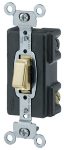 Hubbell Wiring SPST Toggle Light Switches 20 A 120/277 V PresSwitch® No Illumination Ivory
